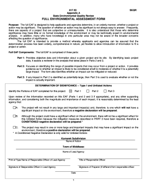 New York State Environmental Quality Review Full EAF Form