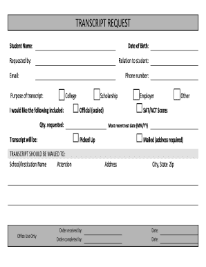 Transcript Request Form