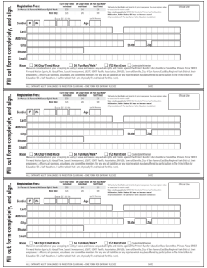 Primo’s Run for Education Registration Form