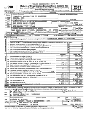 Form 990 Tax Exempt Organization Return