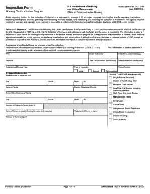 HUD-52580-A Inspection Form
