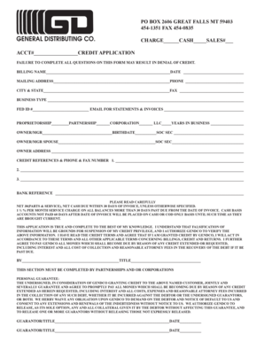 Credit Application Form