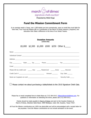 Fund the Mission Commitment Form