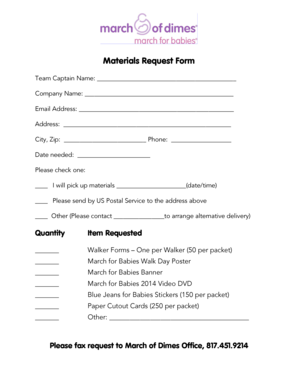 Materials Request Form