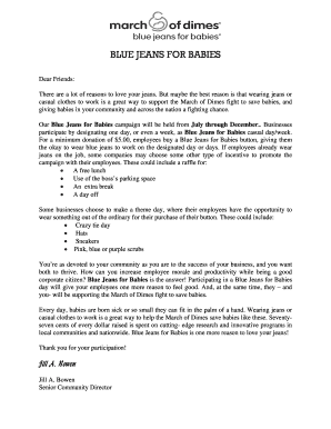 Blue Jeans for Babies Registration Form