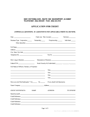 Application for Credit