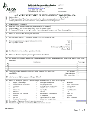 Public Auto Supplemental Application