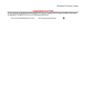 Metropolitan Life Insurance Appointment Form
