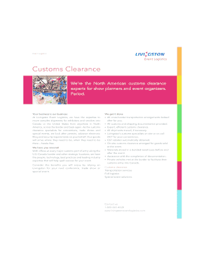 Customs Clearance Order Form