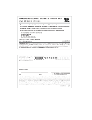 Shakespeare Ugly Stik Rod Rebate Form
