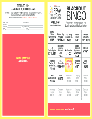 BLACKOUT BINGO - International Fuel Ethanol Workshop & Expo