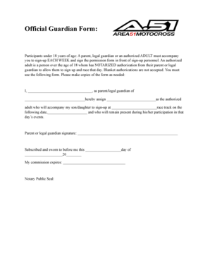 Official Guardian Form