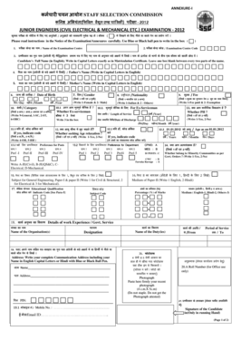Junior Engineer Examination Application Form