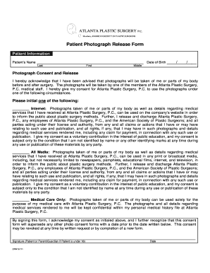 Patient Photograph Release Form