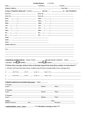 Real Estate Listing Report