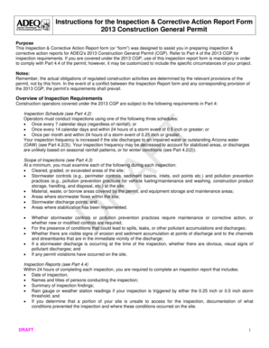Inspection & Corrective Action Report Form