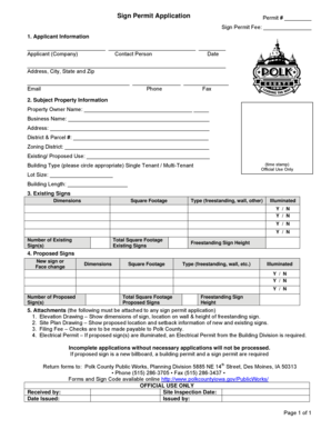 Sign Permit Application