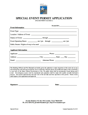 Special Event Permit Application