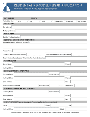 Residential Remodel Permit Application