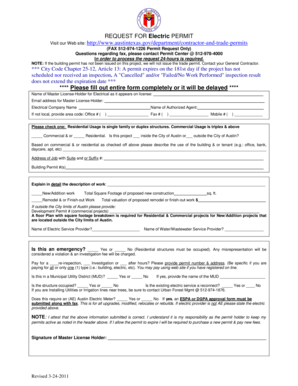 Electric Permit Request Form