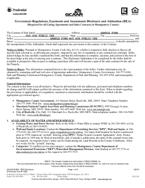 Montgomery County REA Disclosure Addendum