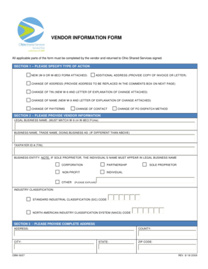 Vendor Information Form