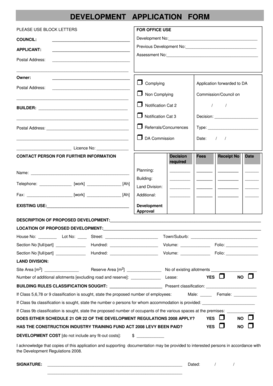 Development Application Form