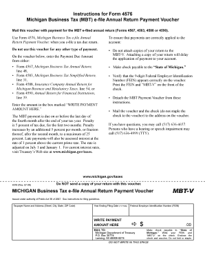 Michigan Business Tax e-file Annual Return Payment Voucher