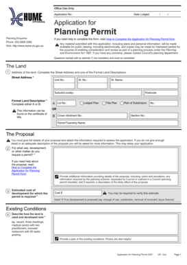 Application for Planning Permit
