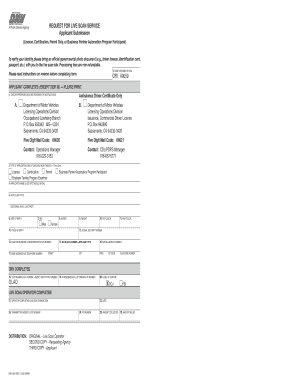 California Live Scan Service Request Form