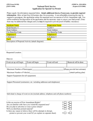 National Park Service Special Use Permit Application