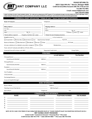 Commercial Credit Application
