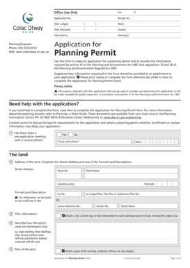 Planning Permit Application Form