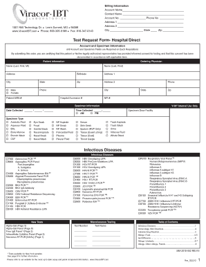 Test Request Form Hospital Direct