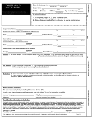Camper Health Form