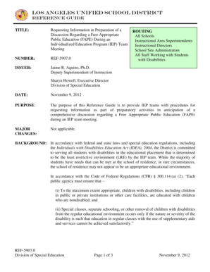 FAPE Information Request Form