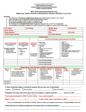 Teacher Training Academy Application Form