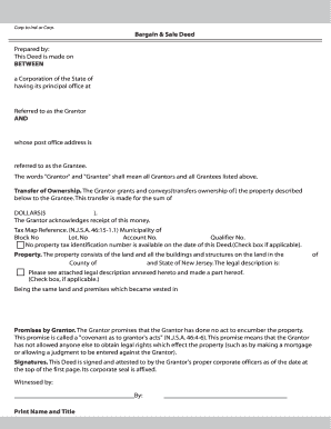Corporate to Individual or Corporate Bargain and Sale Deed