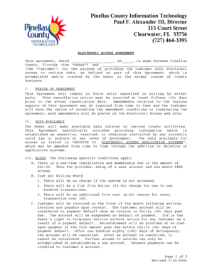 Pinellas County Electronic Access Agreement