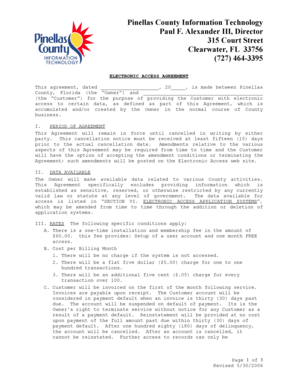 Pinellas County Electronic Access Agreement