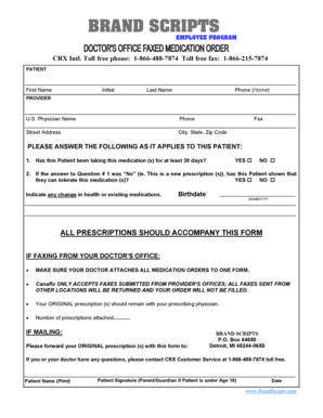 Brand Scripts Employee Program Form