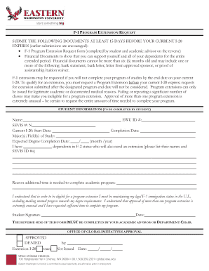 F-1 Program Extension Request Form