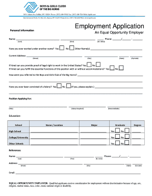 Employment Application Form