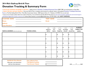 Donation spreadsheet template - Donation Tracking & Summary Form - Point Blue Conservation ... - pointblue