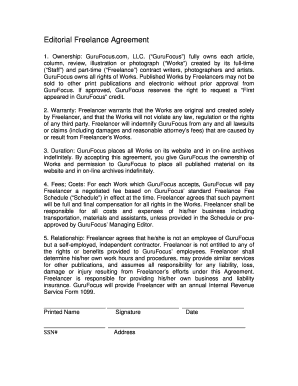 Editorial Freelance Agreement
