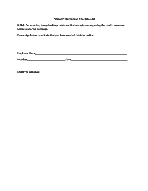 Affordable Care Act Employee Notice