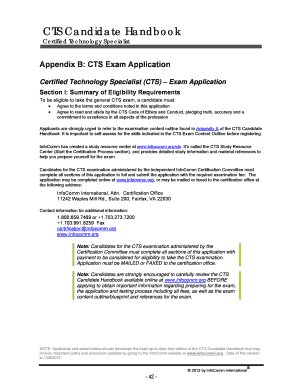 CTS Exam Application Form
