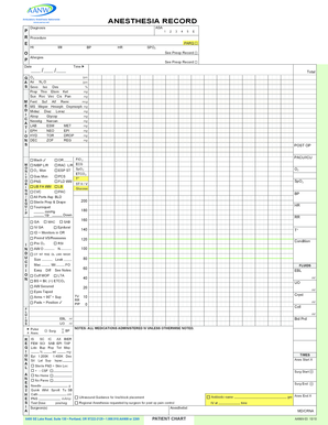 Anesthesia Record Form