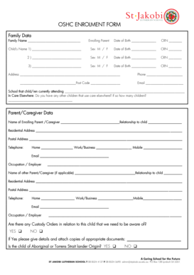 OSHC Enrolment Form