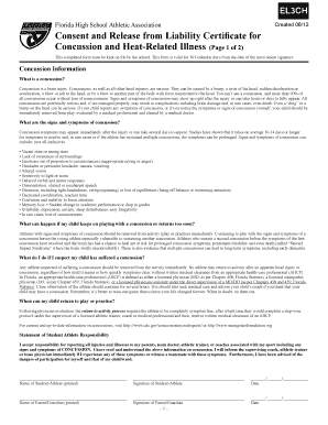 Florida High School Athletic Association Consent and Release Form